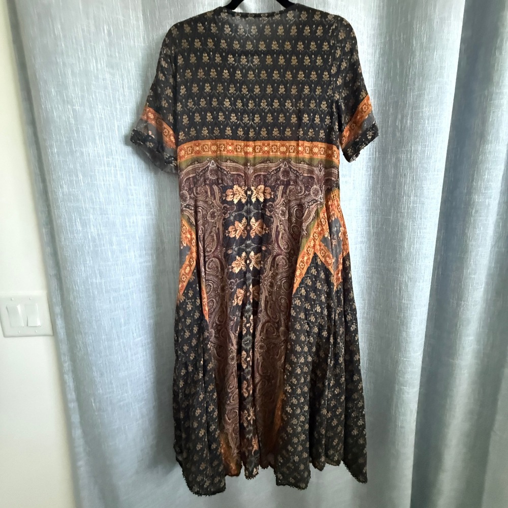 Soft Surroundings Midi Dress Women PS Multicolor Paisley Beaded Embroidered Boho - Picture 13 of 16